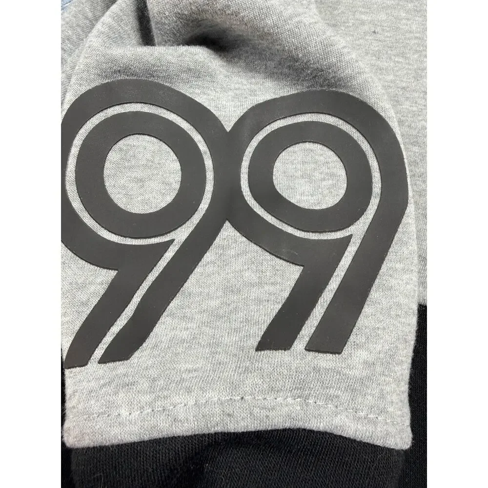 Akademiks Superior Goods Colorblock Big Man Hoodie 3XL Grey Black Blue Logo